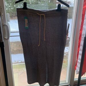 Margaret M Lizbeth Waf Knit Midi Skirt. Lig Blue XL. Elas Waist to Bot 30in.